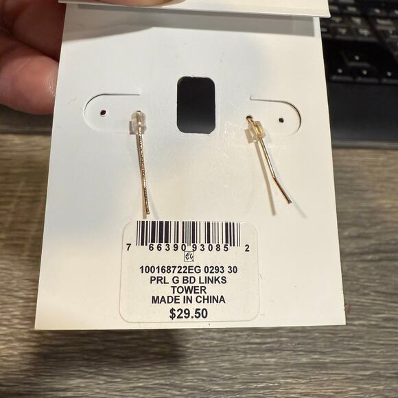 Style & Co. Purple Bead Links Earrings NWT - Picture 4 of 7